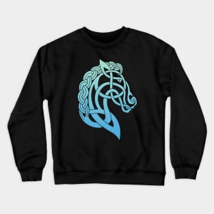 Celtic Horse Teal & Aqua Blend Crewneck Sweatshirt